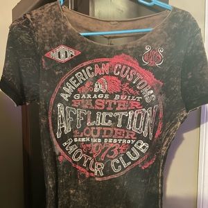 Super cute exposed back Affliction shirt!!EUC worn maybe 2 times